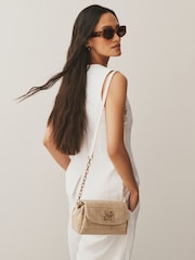 Natural Raffia Effect Cross-Body Bag - Image 1 of 10