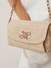 Natural Raffia Effect Cross-Body Bag - Image 5 of 10