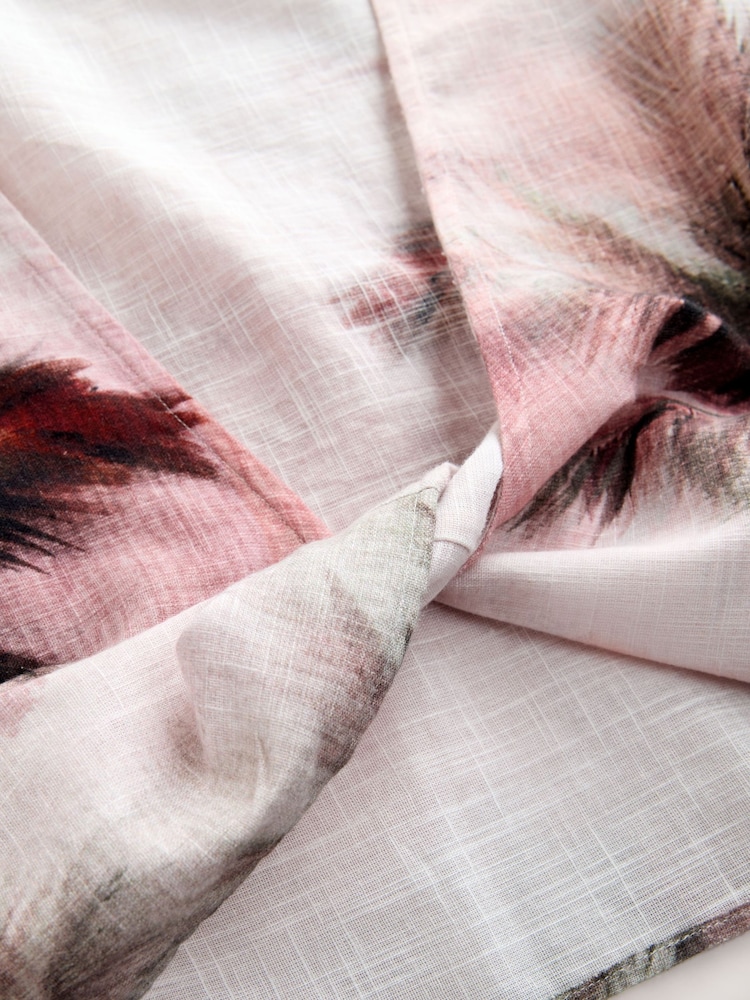 Black/White Palm Border Print Twist Front Cover-Up - Image 2 of 4