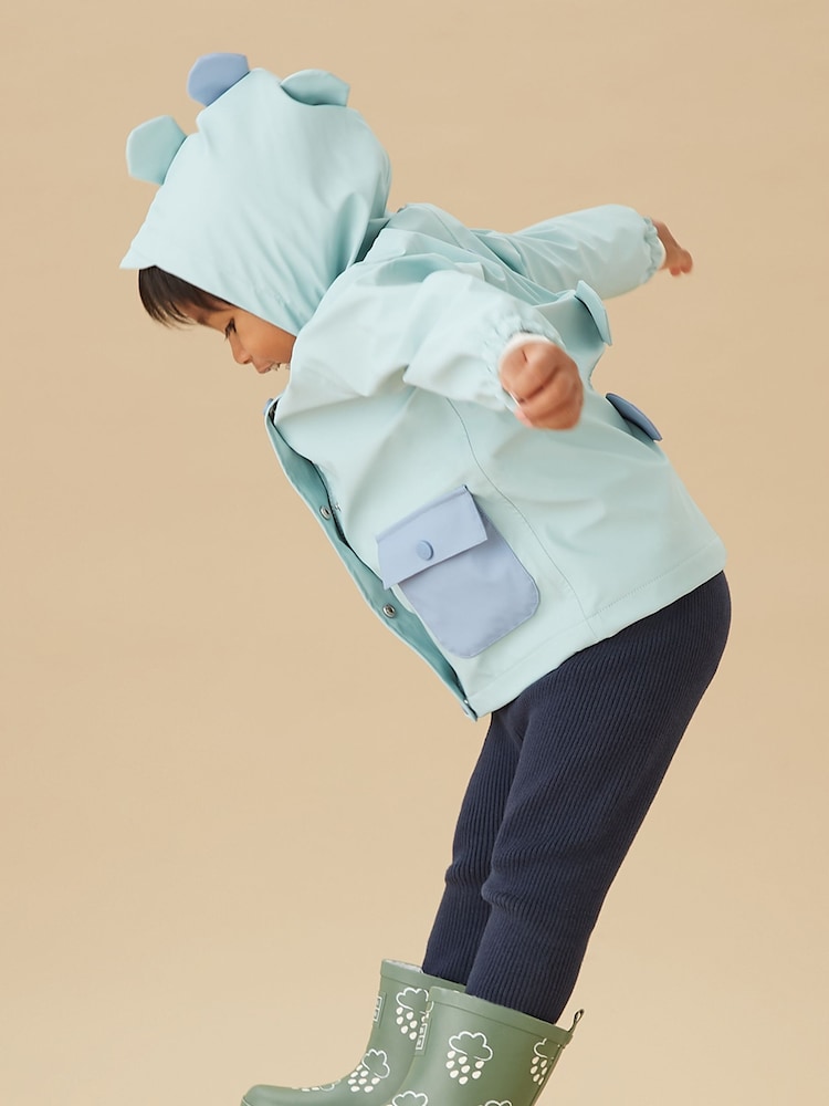 MORI Green Dinosaur Lined Waterproof Coat - Image 2 of 7 MORI Green Dinosaur Lined Waterproof Coat - Image 2 of 7