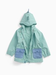 MORI Green Dinosaur Lined Waterproof Coat - Image 4 of 7