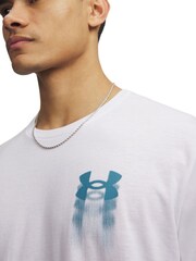 أبيض - Under Armour Blur Logo Short Sleeve T-Shirt - صورة 3 من 3