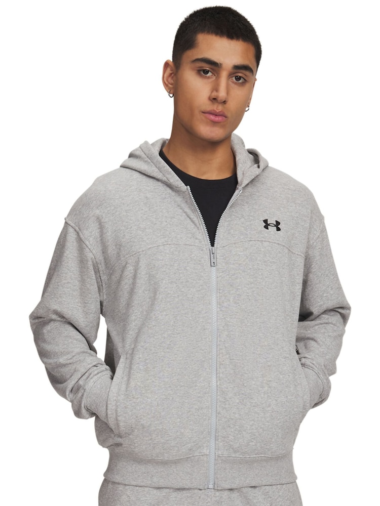 Under Armour Grey Rival Lightweight Full-Zip Hoodies - Image 1 of 3