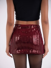 Amy Lynn Astrid Velvet Sequin Mini Skirt - صورة 3 من 4