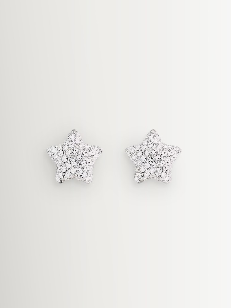 Marc Jacobs Silver Tone Star Pave Stud Earrings - Image 1 of 4 Marc Jacobs Silver Tone Star Pave Stud Earrings - Image 1 of 4
