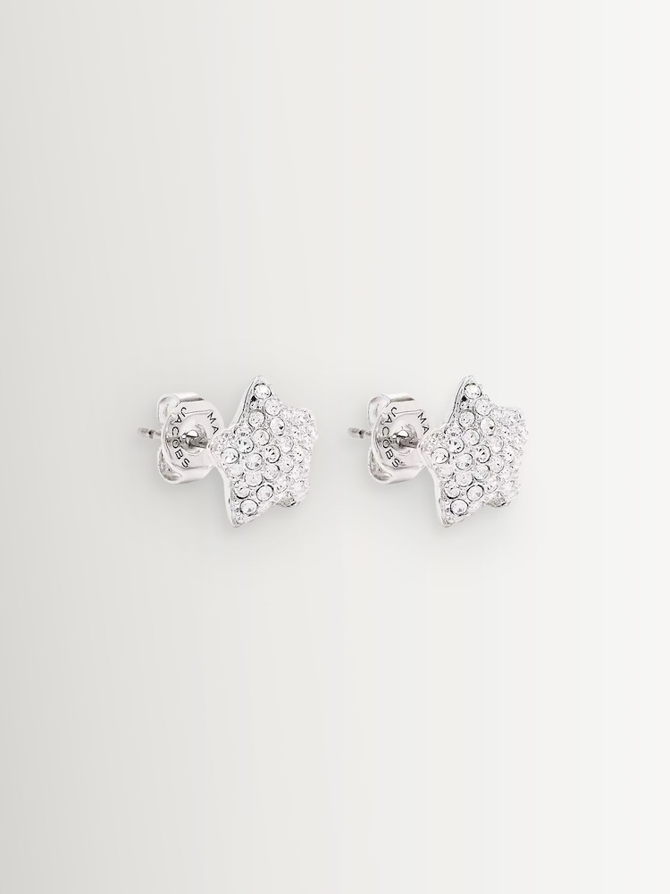 Marc Jacobs Silver Tone Star Pave Stud Earrings - Image 2 of 4 Marc Jacobs Silver Tone Star Pave Stud Earrings - Image 2 of 4