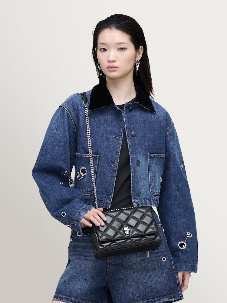 Marc Jacobs Black The Slim Dual Chain Shoulder Bag - Image 2 of 6