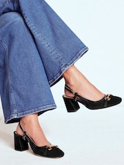 Preto - Boden Iris Snaffle Slingback Heels - Imagem 1 de 5