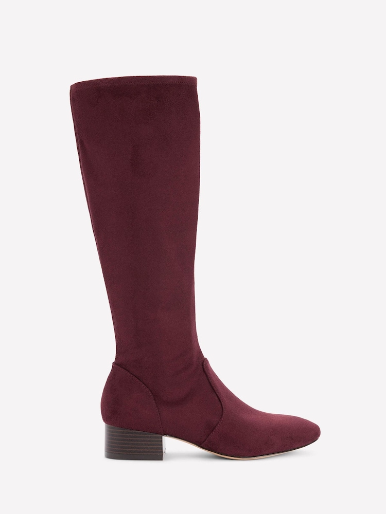Boden Red Flat Stretch Knee Boots - Image 2 of 4 Boden Red Flat Stretch Knee Boots - Image 2 of 4