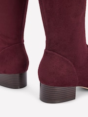 Boden Red Flat Stretch Knee Boots - Image 4 of 4