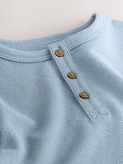 Light Blue Short Sleeve Henley Neck T-Shirt (3mths-7yrs) - Image 7 of 8