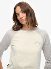 Superdry Grey Essential Logo Long Sleeve Baseball Top - Image 5 of 6