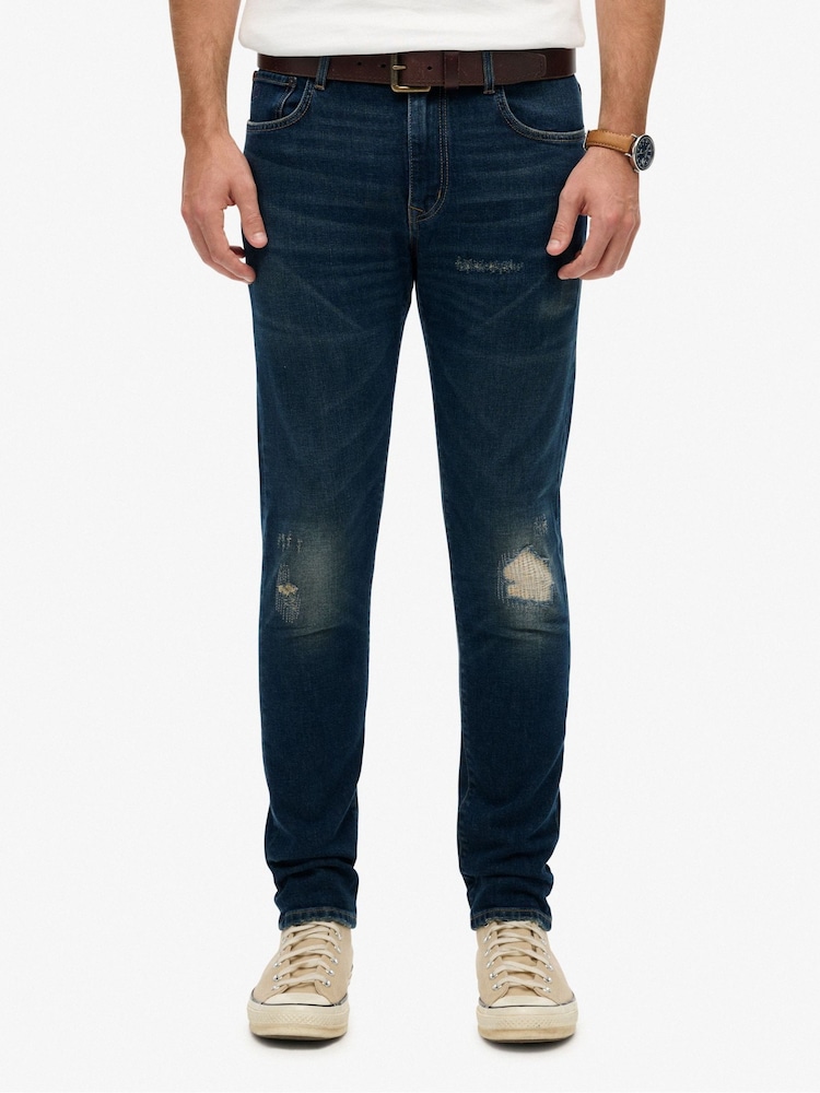 Superdry Blue Vintage Slim Jeans - Image 1 of 7 Superdry Blue Vintage Slim Jeans - Image 1 of 7