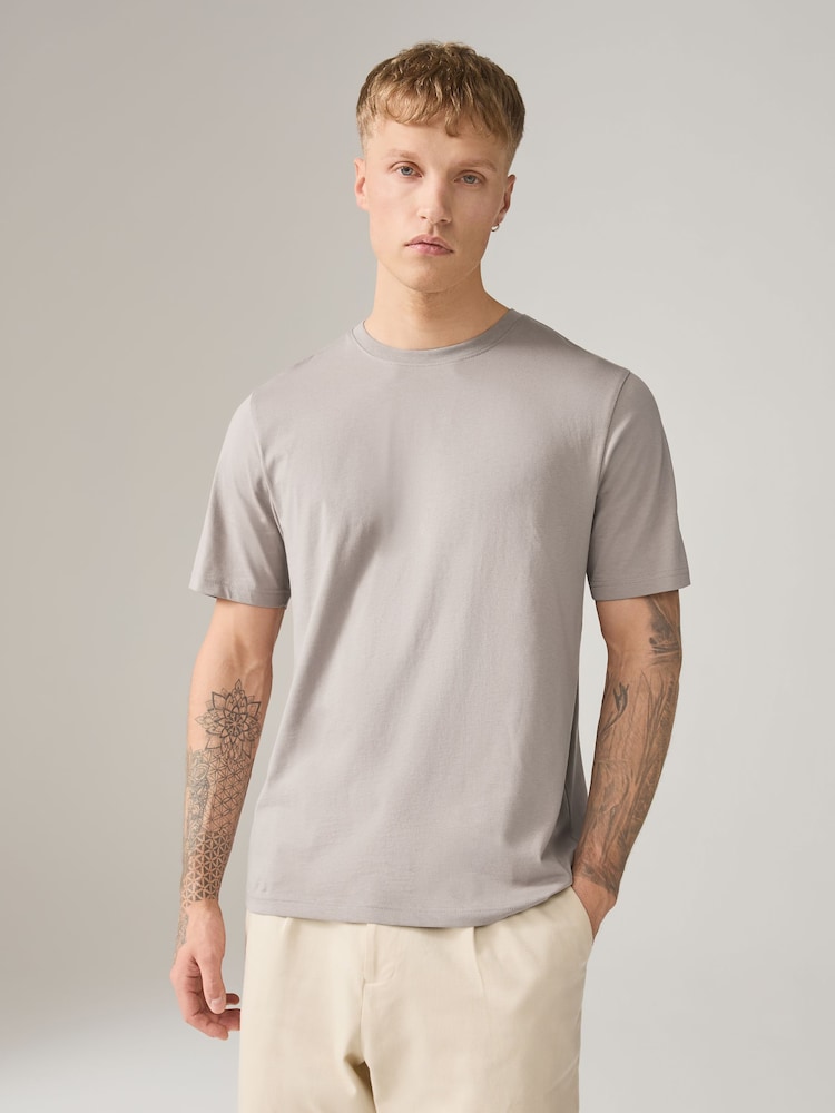Neutral Regular Fit Essential Crew Neck Cotton T-Shirt - Image 1 of 8