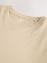 Brown camel Regular Fit Essential Crew Neck Cotton T-Shirt - Image 7 of 7