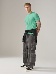 Green Mint Slim Fit Essential Crew Neck Cotton T-Shirt - Image 3 of 7