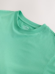 Green Mint Slim Fit Essential Crew Neck Cotton T-Shirt - Image 7 of 7