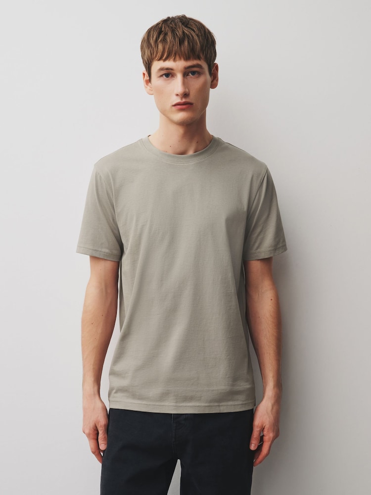Neutral Relaxed Fit Essential Crew Neck Cotton T-Shirt - Image 1 of 7