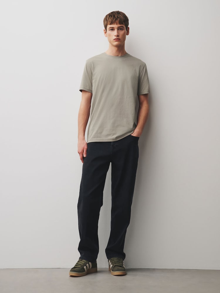 Neutral Relaxed Fit Essential Crew Neck Cotton T-Shirt - Image 2 of 7