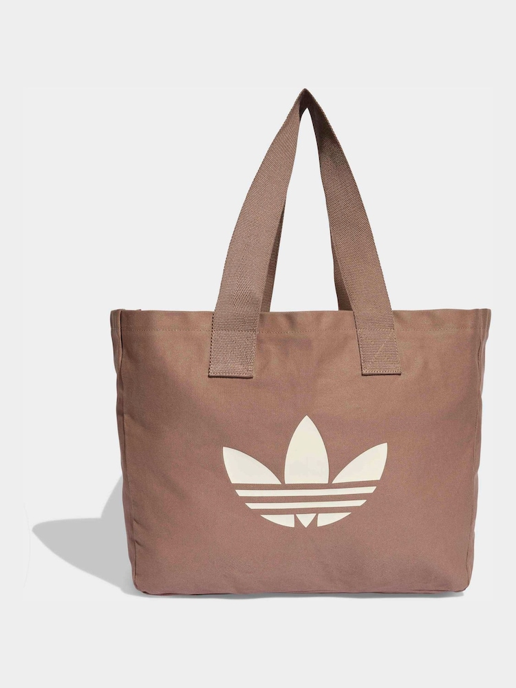 adidas Originals Brown Cotton Canvas Tote Bag - Image 1 of 5