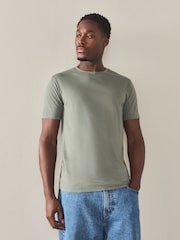 은은한 파스텔톤 핑크/세이지/아쿠아/화이트/네이비/블랙 - 슬림 핏  - 에센셜 코튼 티셔츠 6 팩 - 15의 이미지 7