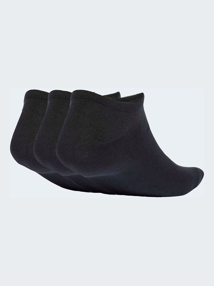 adidas Black Linear No Show Socks 3 Pack - Image 2 of 4 adidas Black Linear No Show Socks 3 Pack - Image 2 of 4