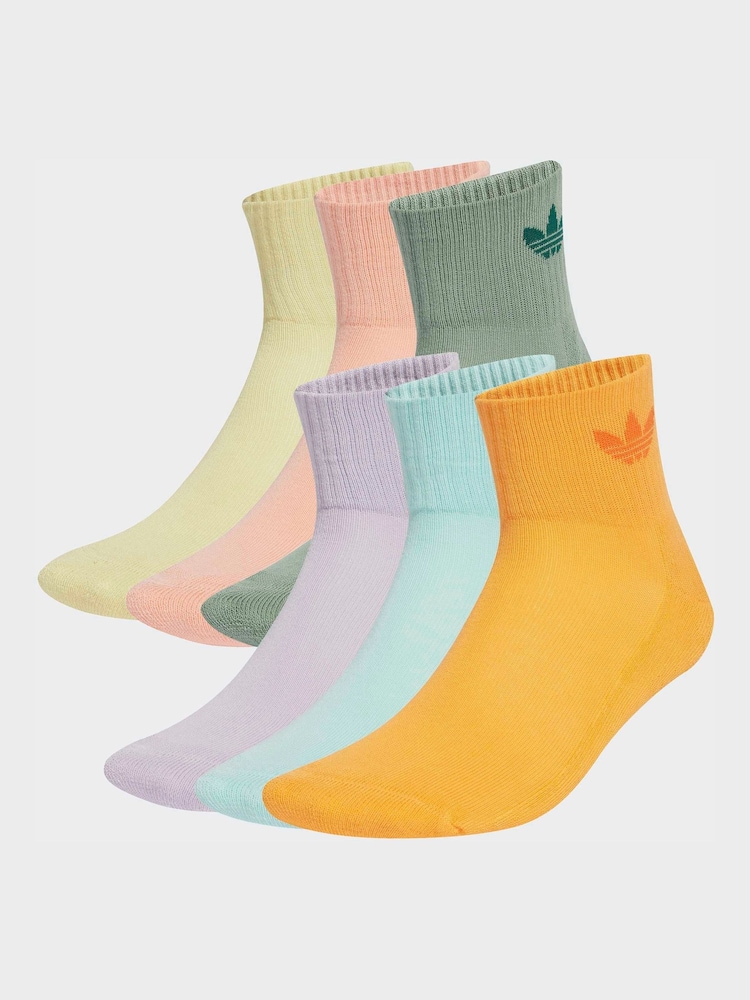 adidas Originals Orange 6 Pack Ankle Socks - Image 1 of 4 adidas Originals Orange 6 Pack Ankle Socks - Image 1 of 4