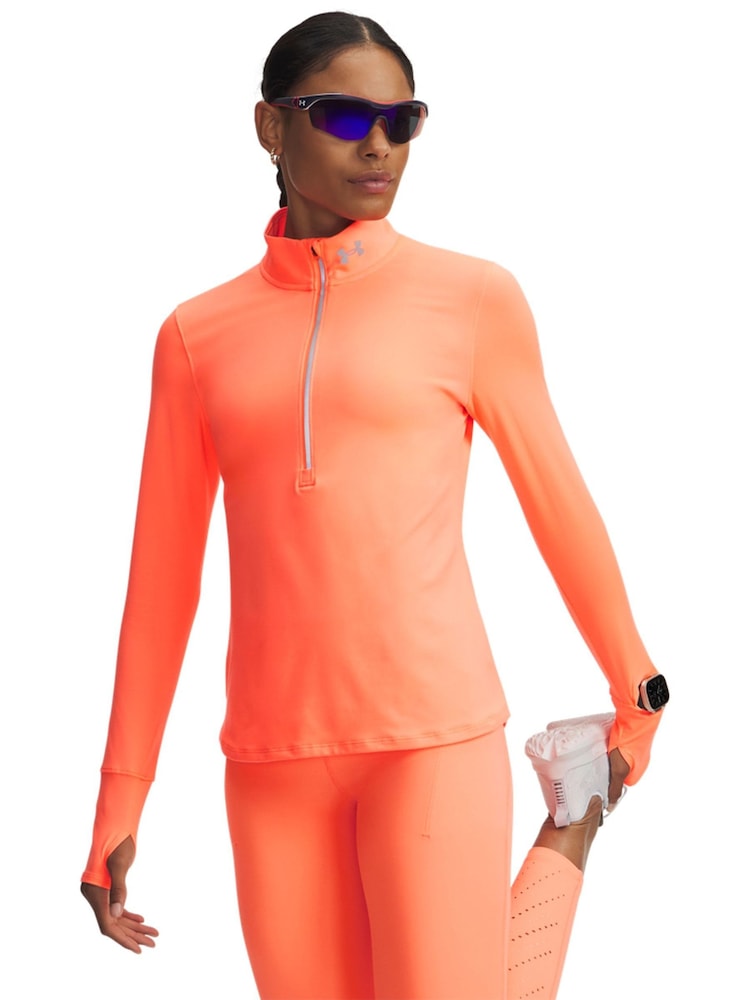 Under Armour Orange Launch Pro Half Zip Run Sweat Top - Image 1 of 3