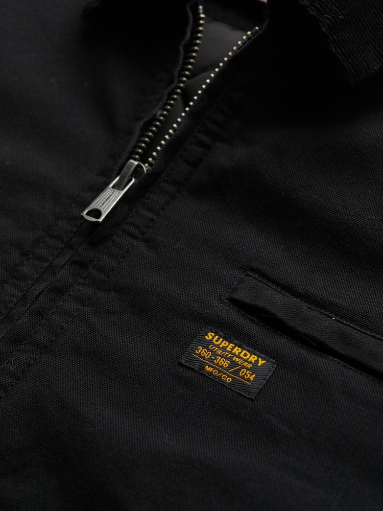Superdry Black Cotton Canvas Ranch Jacket - Image 7 of 7 Superdry Black Cotton Canvas Ranch Jacket - Image 7 of 7