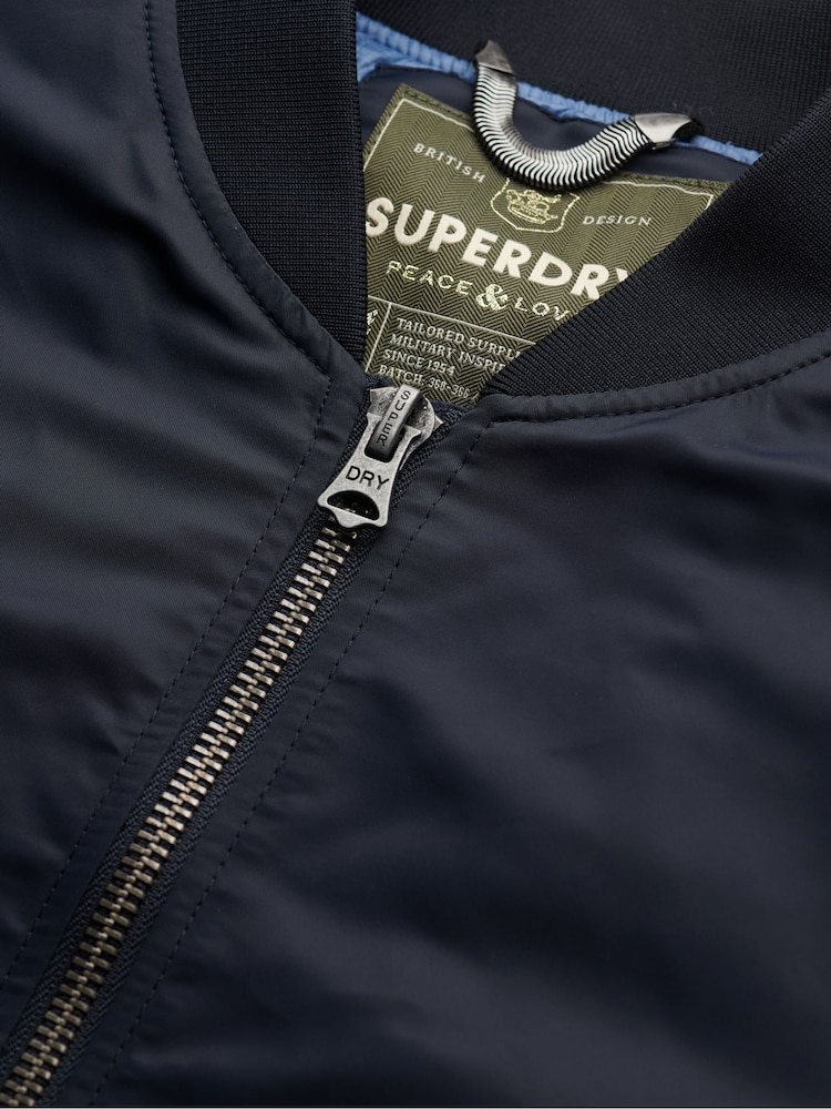 Superdry Blue MA1 Bomber Jacket - Image 8 of 8 Superdry Blue MA1 Bomber Jacket - Image 8 of 8