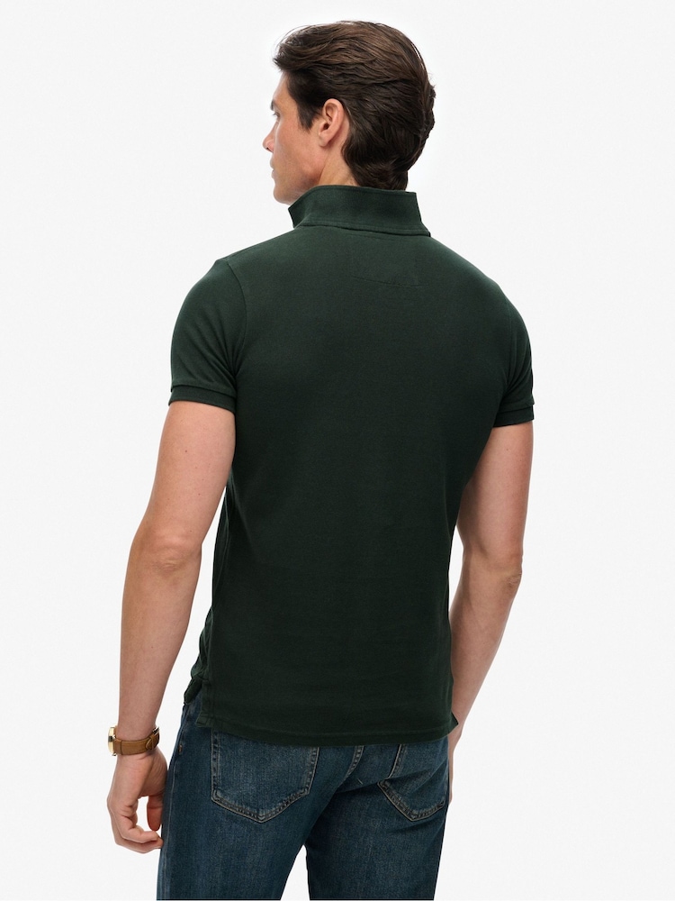 Superdry Green Vintage Athletic Embroidered Polo Shirt - Image 2 of 6