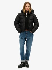 Superdry Black Hooded 5 Baffle Puffer Jacket - Image 5 of 7