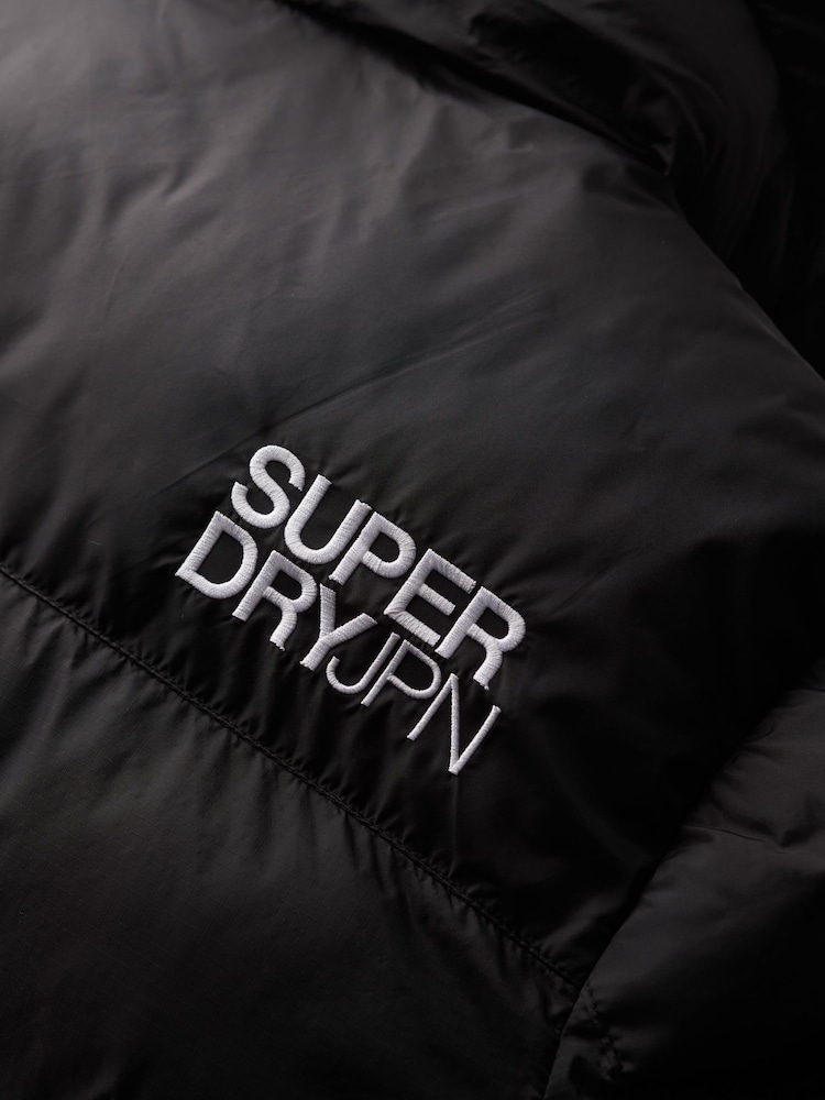 Superdry Black Hooded 5 Baffle Puffer Jacket - Image 7 of 7 Superdry Black Hooded 5 Baffle Puffer Jacket - Image 7 of 7