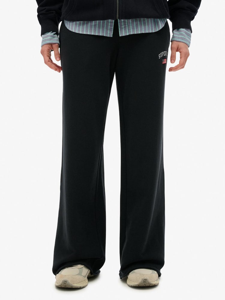 Superdry Blue Athletic Essentials Straight Leg Joggers - Image 1 of 7 Superdry Blue Athletic Essentials Straight Leg Joggers - Image 1 of 7