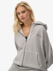 Superdry Grey Athletic Essentials Relaxed Zip Hoodie - Image 1 of 7