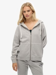 Superdry Grey Athletic Essentials Relaxed Zip Hoodie - Image 2 of 7
