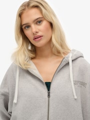 Superdry Grey Athletic Essentials Relaxed Zip Hoodie - Image 4 of 7