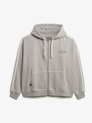 Superdry Grey Athletic Essentials Relaxed Zip Hoodie - Image 6 of 7