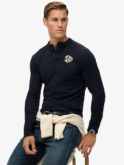 Superdry Blue Vintage Athletic Grandad Top - Image 1 of 5
