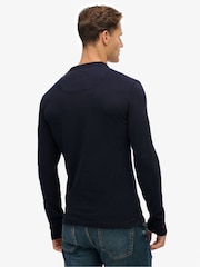 Superdry Blue Vintage Athletic Grandad Top - Image 2 of 5