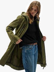 Superdry Green Hooded Longline Shell Parka - Image 5 of 6