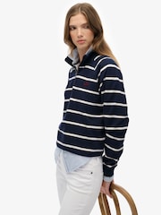 Superdry Blue Athletic Essentials Stripe Half Zip Jumper - Image 4 of 7