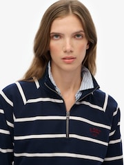 Superdry Blue Athletic Essentials Stripe Half Zip Jumper - Image 5 of 7