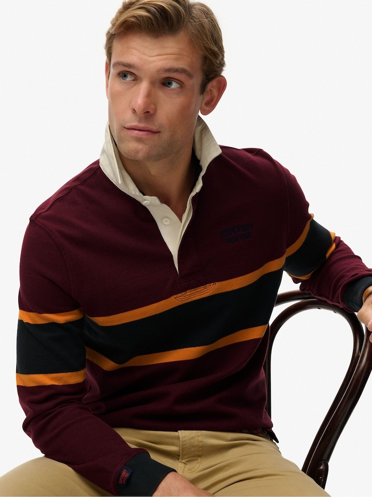 Superdry Vintage Athletic Stripe Rugby Shirt - Imagem 1 de 6