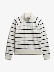 Superdry White Athletic Essentials Stripe Half Zip Jumpers - Image 6 of 7