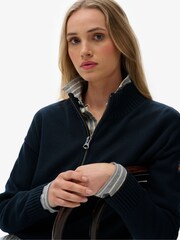 Superdry Blue Slouchy Knitted Half Zip Jumper - Image 4 of 6