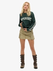 Superdry Green Athletic Essentials Graphic Long Sleeve Top - Image 1 of 6