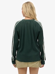 Superdry Green Athletic Essentials Graphic Long Sleeve Top - Image 3 of 6