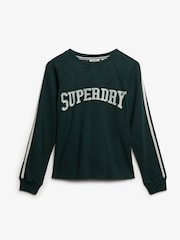 Superdry Green Athletic Essentials Graphic Long Sleeve Top - Image 6 of 6