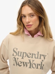 Superdry Brown Brand Mark Loose Crew Sweat top - Image 5 of 6